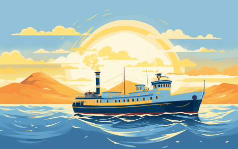 small passenger ferries illustration