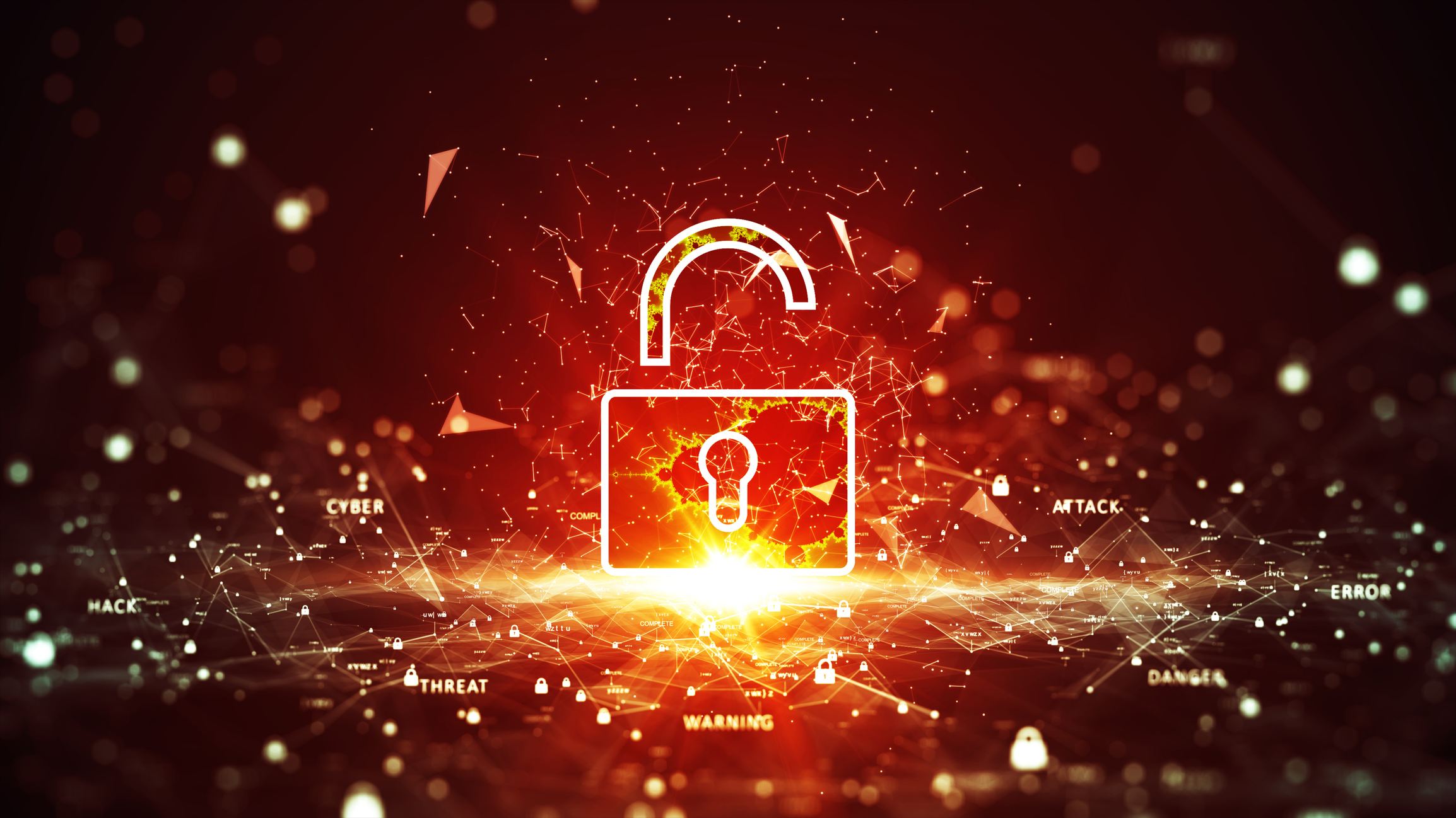 A broken lock, symbol of cybersecurity in fire safety