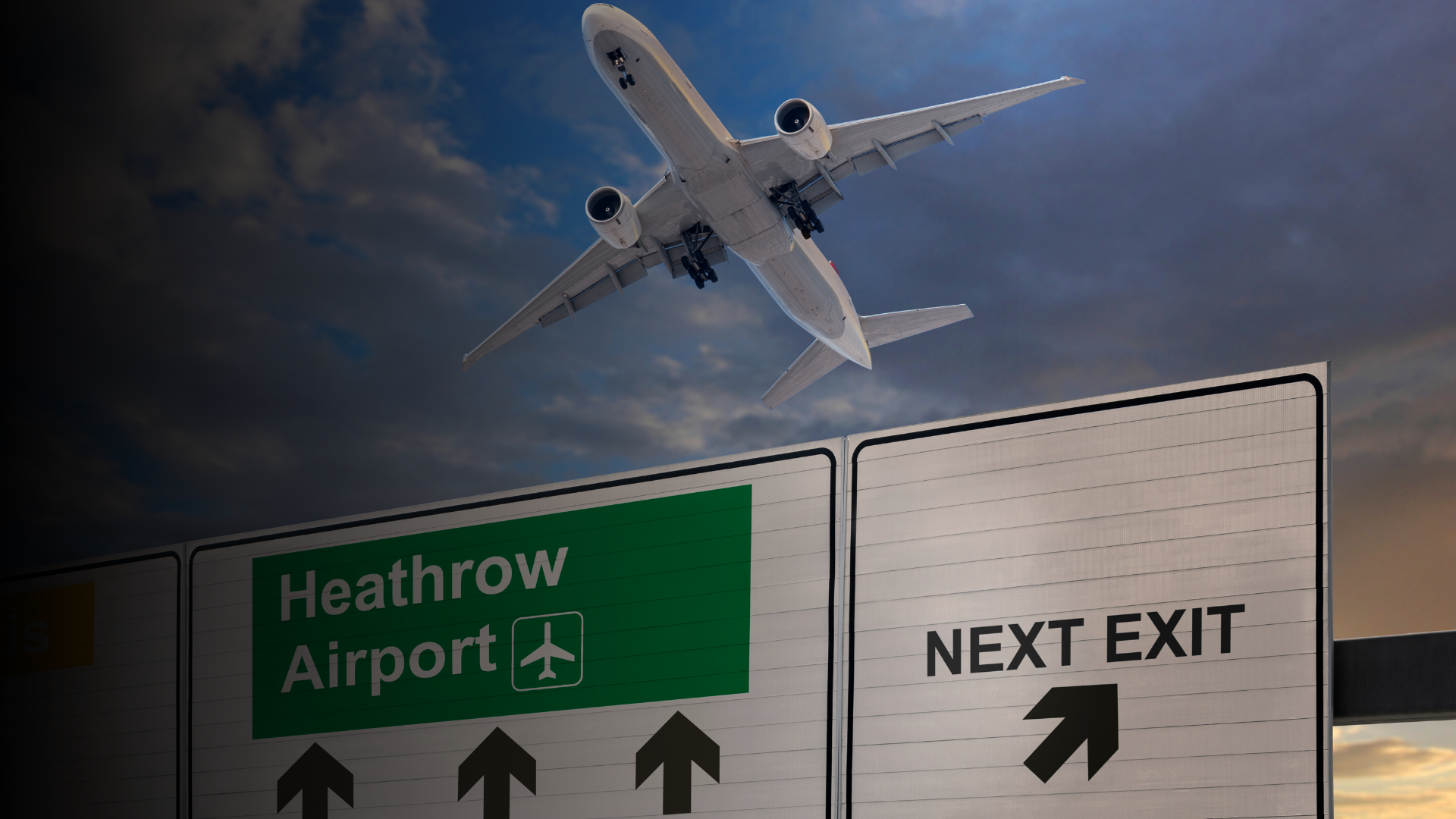 road sign for heathrow airport