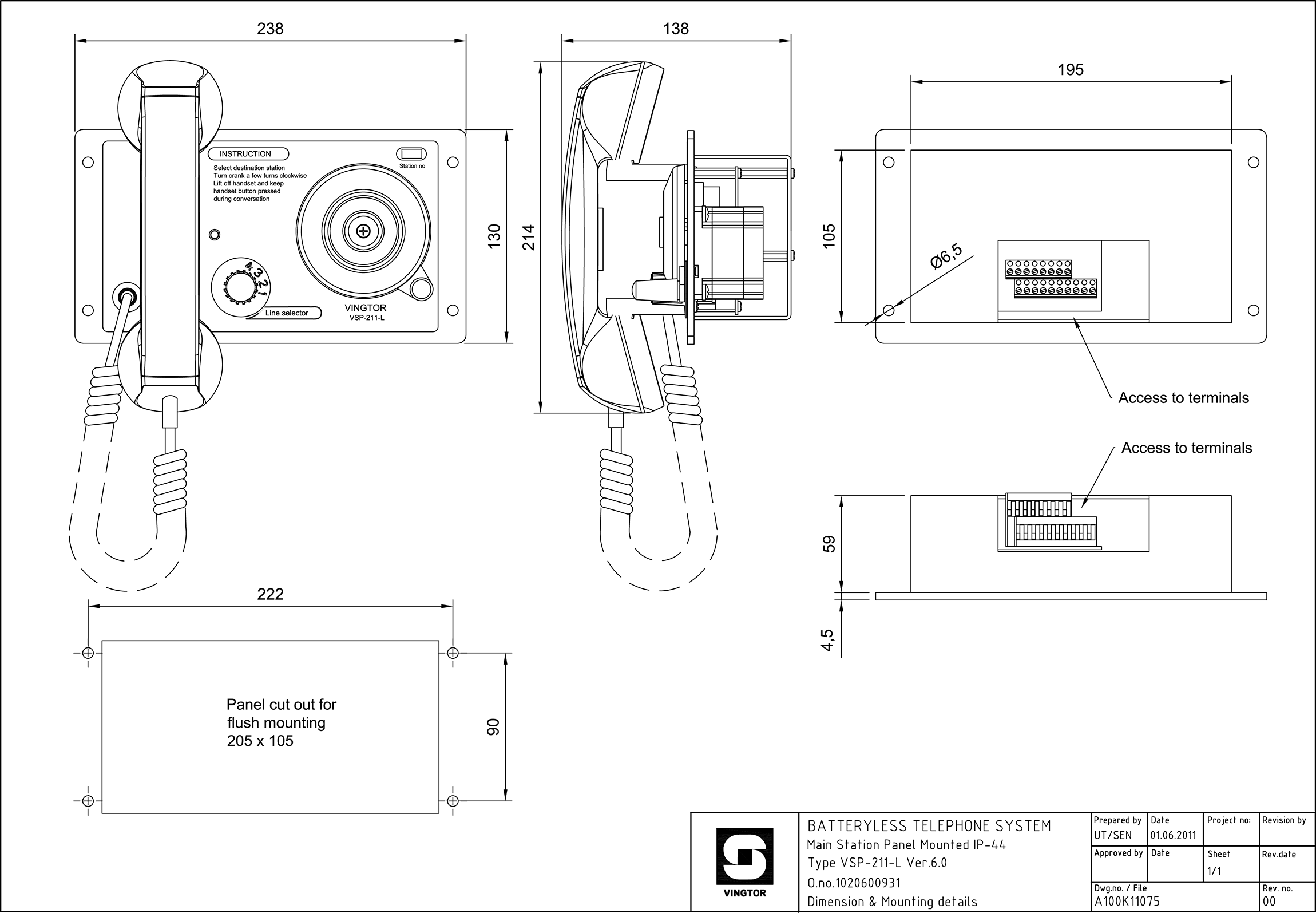 VSP-211-L Dimension Drawing