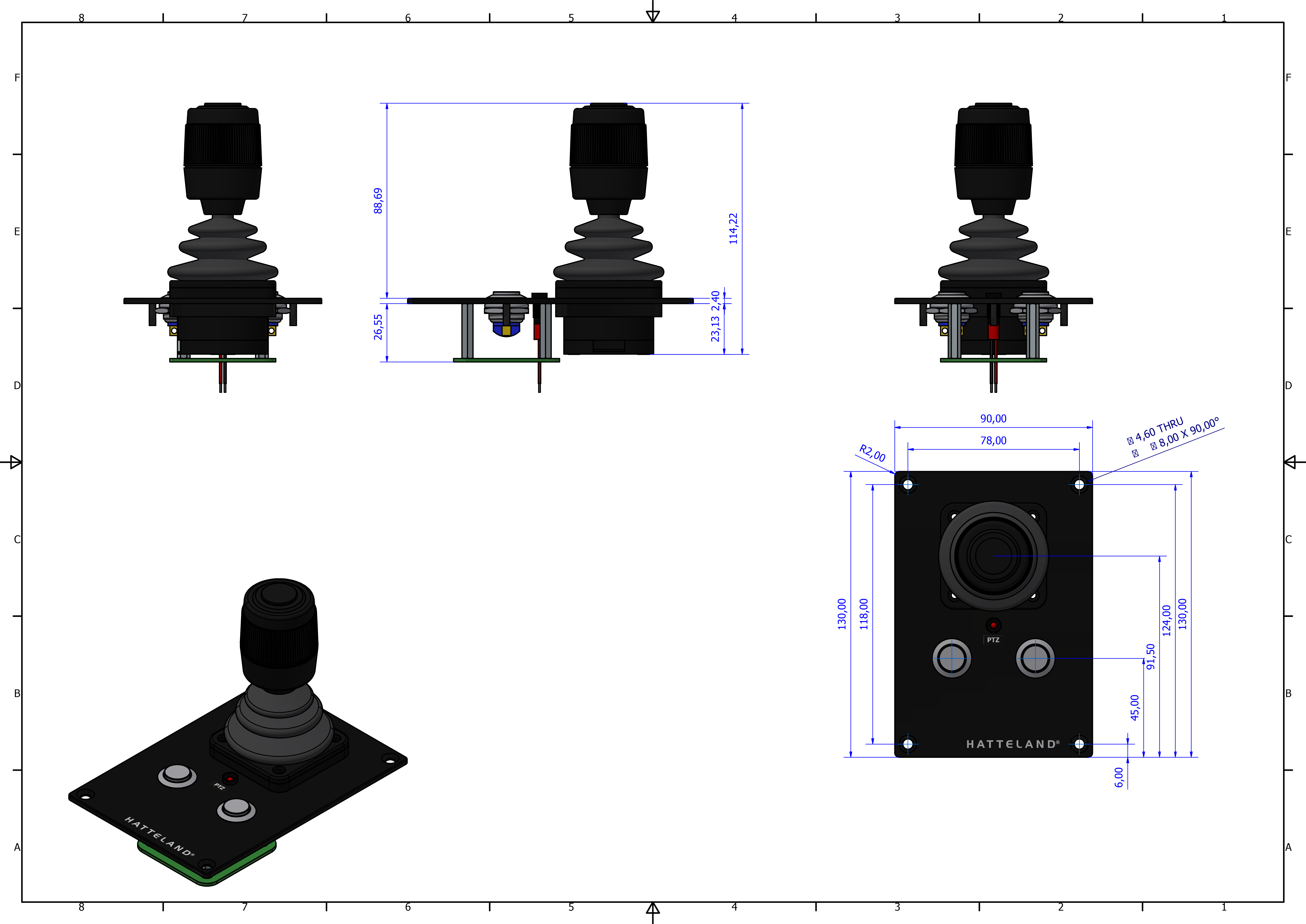 CST100N2-2048 Joystick Dimensional Drawing