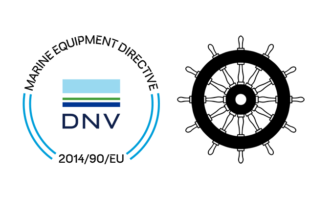 DNV MED Approved certification logo confirming compliance of Zenitel EXIGO PAGA system with EU Maritime Equipment Directive standards