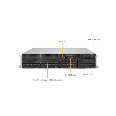 CSN RS100 – 2U Rackserver 500W Red .PSU Front Image