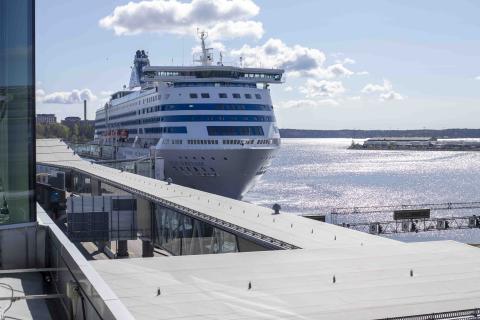 Silja Serenade docking at Port in Stockholm after full retrofit upgrade